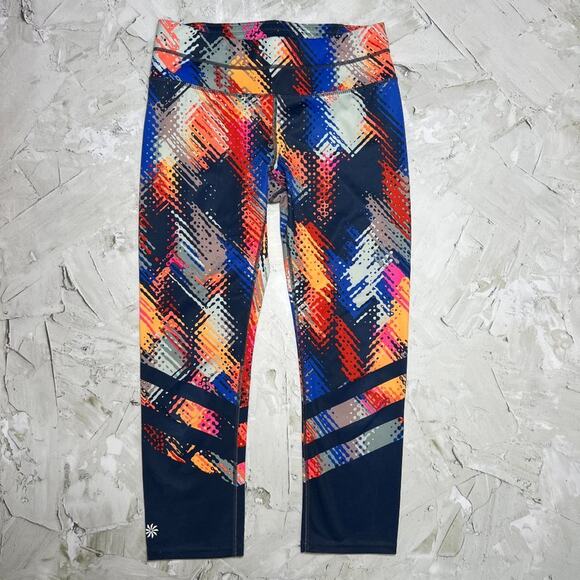 Athleta Lava Sonar Capri Leggings SIZE S Multicolor Cropped Yoga Pants - Picture 1 of 12